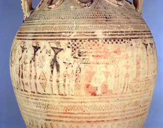Attische spätgeometrische IIb Amphore, Detail, ca. 720-700 v. Chr.